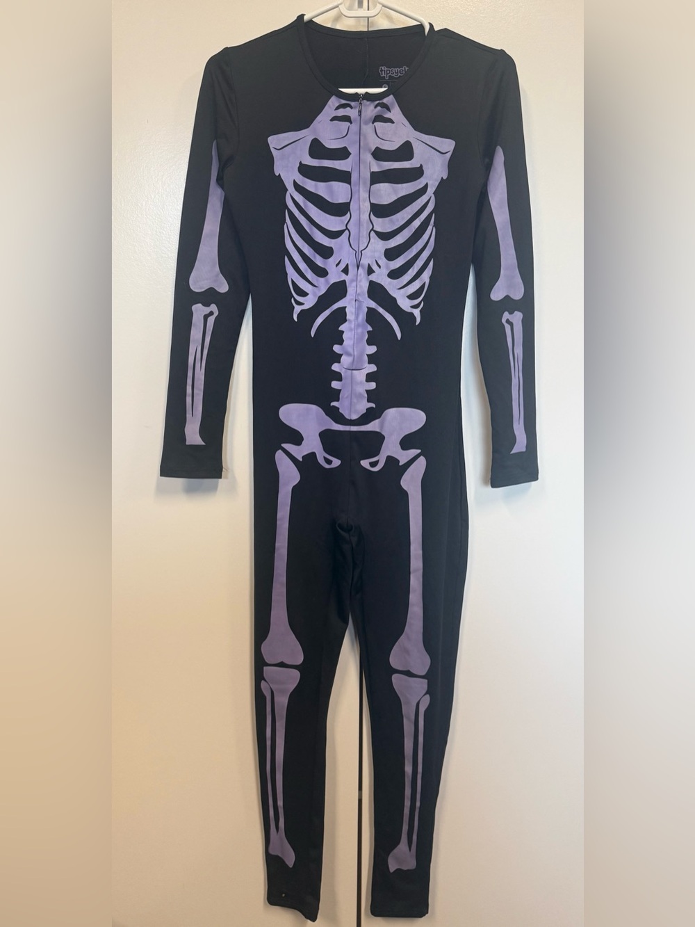 Tipsy Elves One-Piece Purple Skeleton Halloween costume - day of the dead